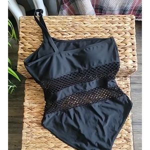 Ralph Lauren Mesh Cutout Black Swimsuit🩱